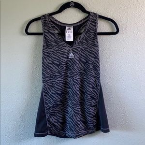 Adidas tank black mesh gym S racer back climacool